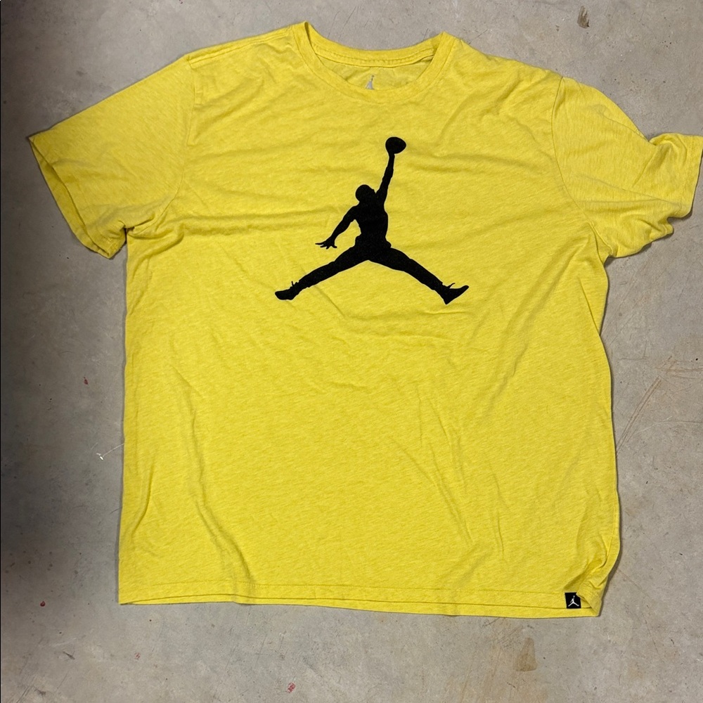 Jordan Yellow Tee with Black Jumpman Logo